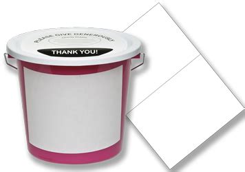 Downloadable Collection Box and Bucket Label .
